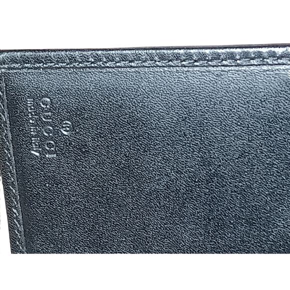 Authentic Gucci GG Canvas Long Wallet Silver Horsebit Leather Black Zip Interior - Picture 13 of 16